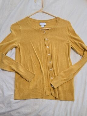 Old Navy Mustard Yellow Button-Front Cardigan